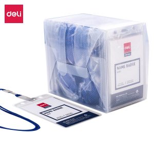 deli E5757 Name Badge & Lanyard, Inner core size: 95×68mm, Blue