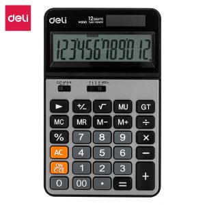 deli EM350 Calculator, Metal-12 digits, Silver