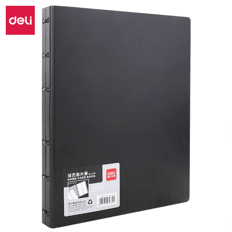 deli 5780 Business Card Book, 600P, Black