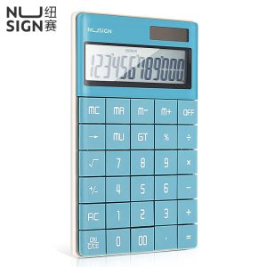 deli ENS041 Calculator, 165.3×103.2×14.7mm, 12 digits, Light Blue