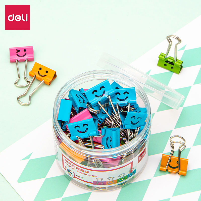 deli 8487 Effortless Binder Clip, 19mm, Assorted Colors
