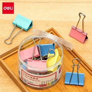 deli 8551 Effortless Binder Clip, 50mm, Assorted Colors