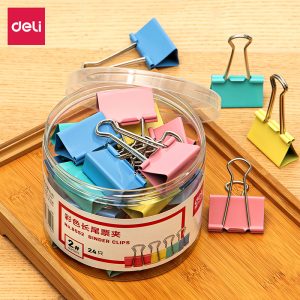 deli 8552 Effortless Binder Clip, 41mm, Assorted Colors
