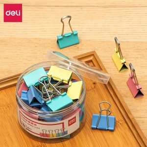 deli 8553 Effortless Binder Clip, 32mm, Assorted Colors