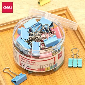 deli 8554 Effortless Binder Clip, 25mm, Assorted Colors