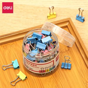 deli 8556 Effortless Binder Clip, 15mm, Assorted Colors