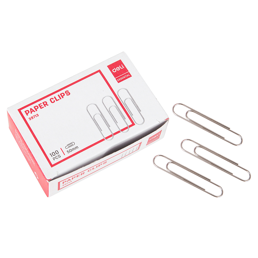 deli E39713-Paper Clip 50MM(SILVER) ((1x100) - Image 2