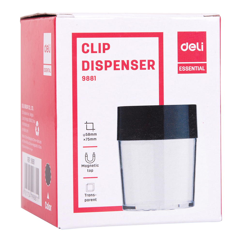 deli E9881-Magnetic Clip Box (Black & Blue) - Image 3