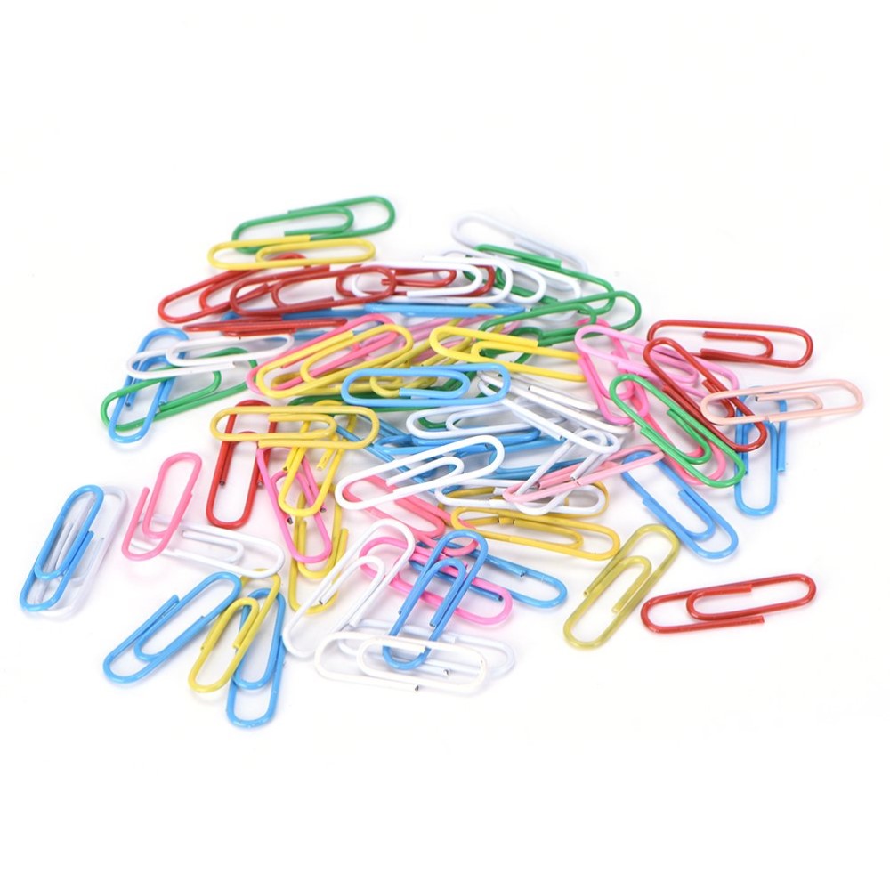 Vinyl Paper Clips 33 mm, 100 Pieces per Pack