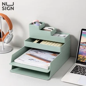 deli ENS001 Desk Organizer Set, 324×239×45mm, Green