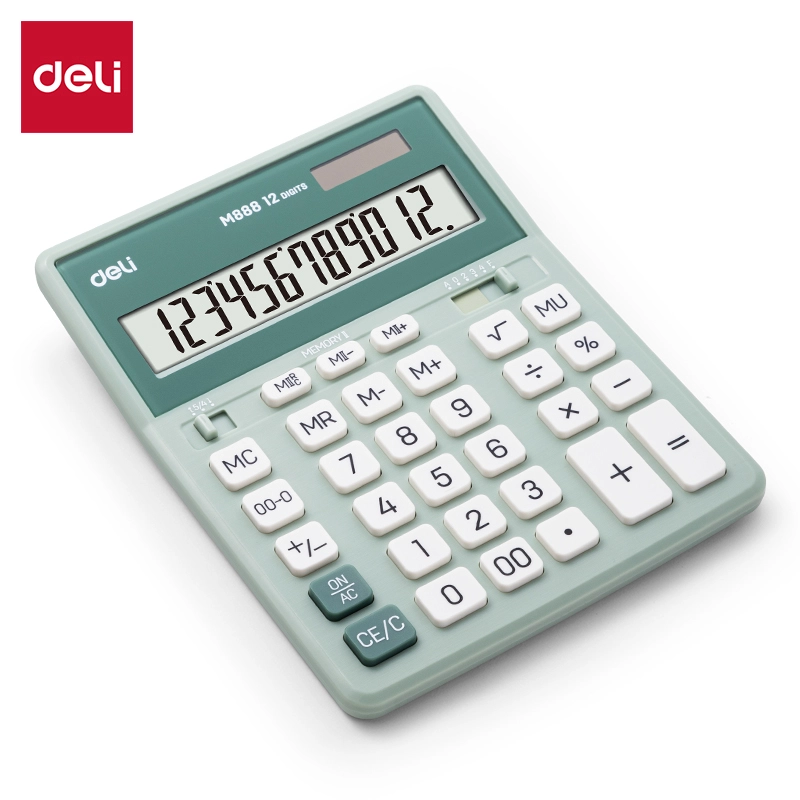 deli EM888A Dual Memory Calculator, Green - Image 2