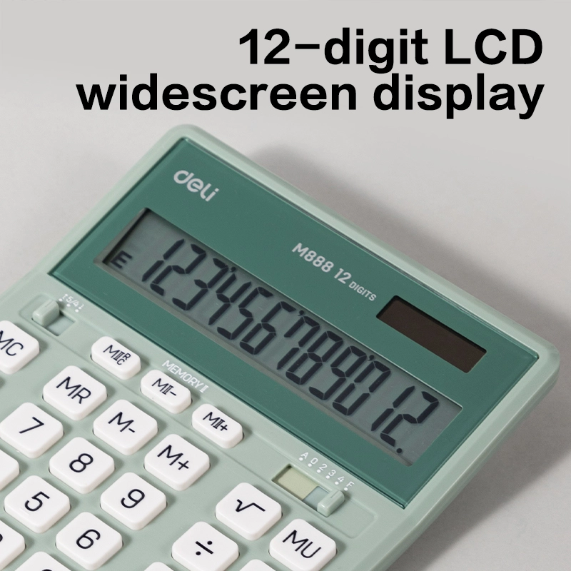 deli EM888A Dual Memory Calculator, Green - Image 5