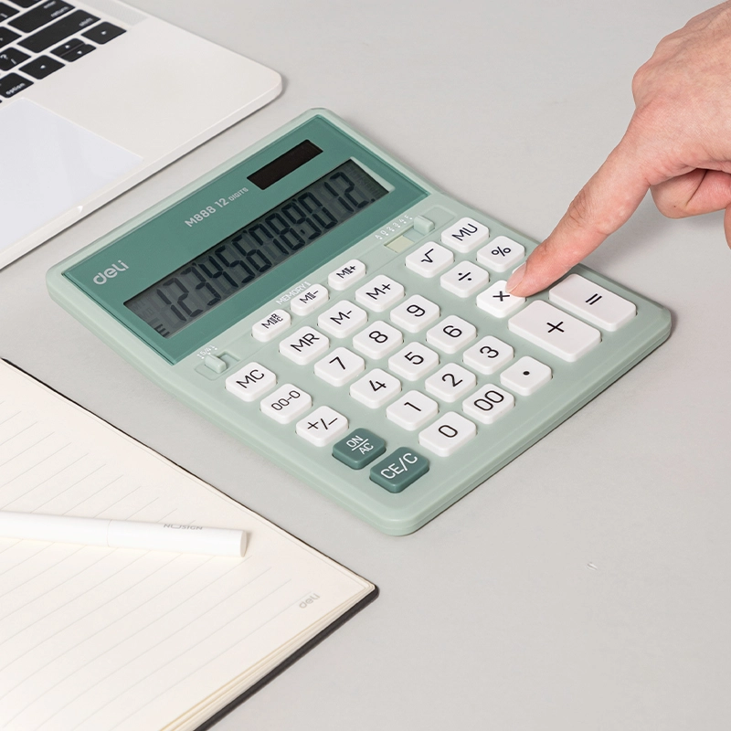 deli EM888A Dual Memory Calculator, Green - Image 3