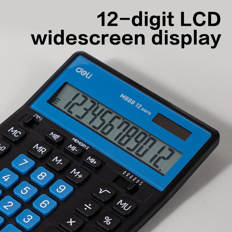 deli EM888A Dual Memory Calculator, Black Blue - Image 6