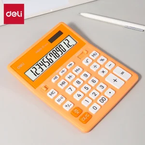 deli EM888A Dual Memory Calculator, Orange