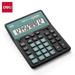 deli EM888A Dual Memory Calculator, Black Green