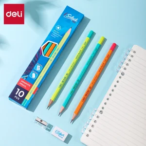 deli EC060 Graphite Pencil, Orange, Blue, Green
