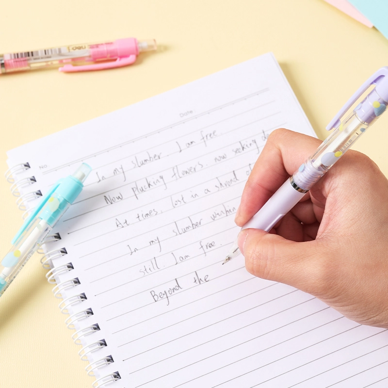 deli EU600-05 Mechanical Pencil, Blue, Green, Purple, Pink - Image 4