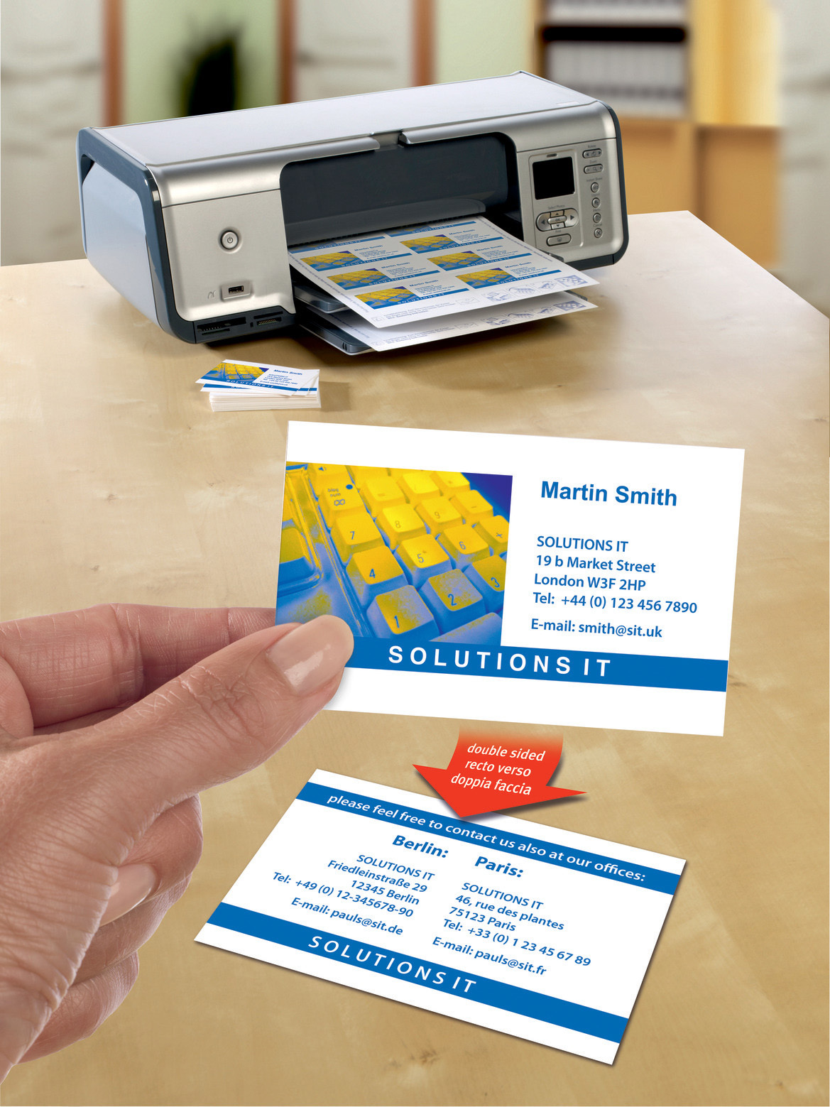 Avery Premium Business Cards C32015-10, 85 x 54 mm, Matt, 260gsm, 8 Cards per Sheet, 10 Sheets in a Pack - Image 4