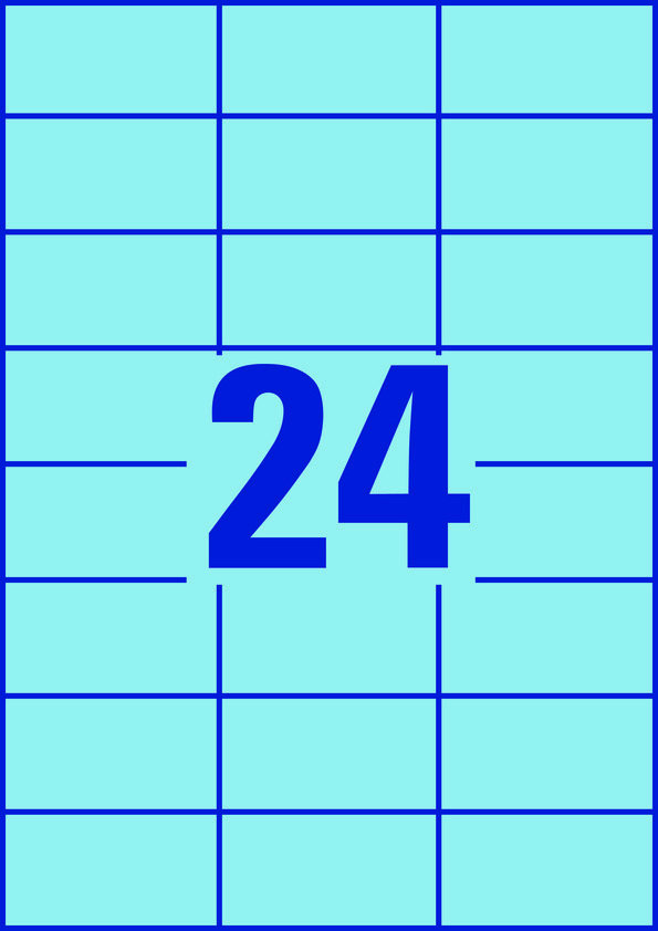 Avery Multipurpose Labels 3449, 70 x 37 mm, Blue, 24 Labels per Sheet, 100 Sheets in a Pack, for All Printers - Image 2
