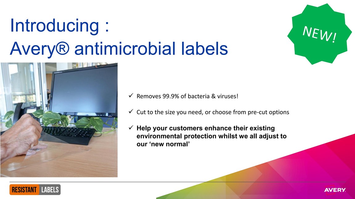 Avery Antimicrobial Square Pre-Cut Labels, 68LABELS per Sheet, 10 Sheets in a Pack (AM00SA4-10) - Image 4