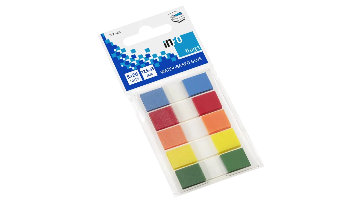 inFO 7727-68 Flags 5 Colors - 26 Flags Each Pad