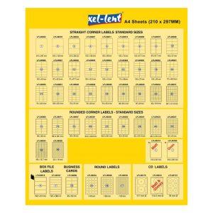 xel-lent Label 65 x 25.4mm 33 Label per Sheets 100 Sheets per Pack