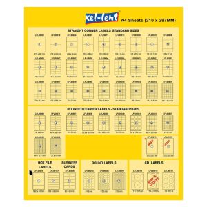 xel-lent Label 210x297 1LABEL per Sheets 100 Sheets per Pack
