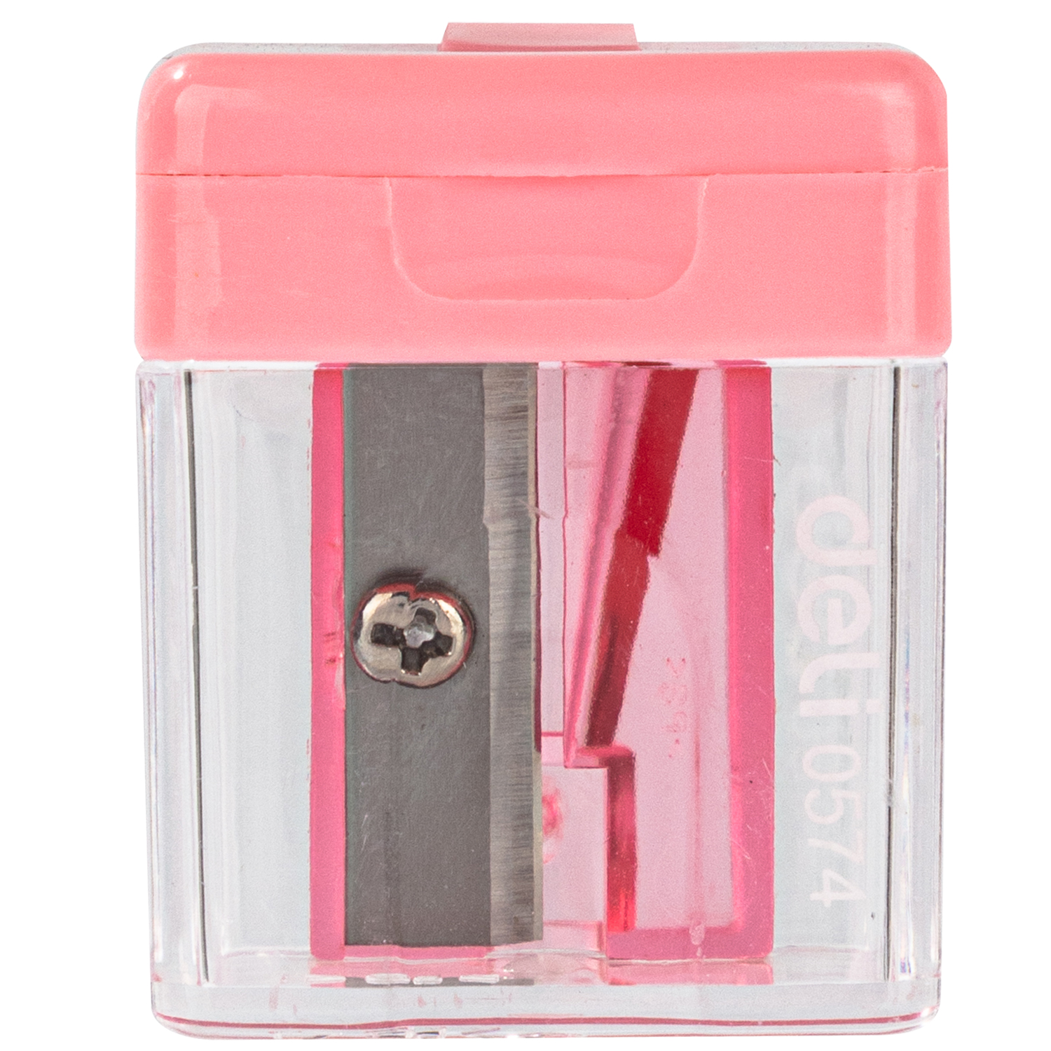 deli E0574 Pencil Sharpener, 1-hole w/canister, Assorted Colors - Image 2