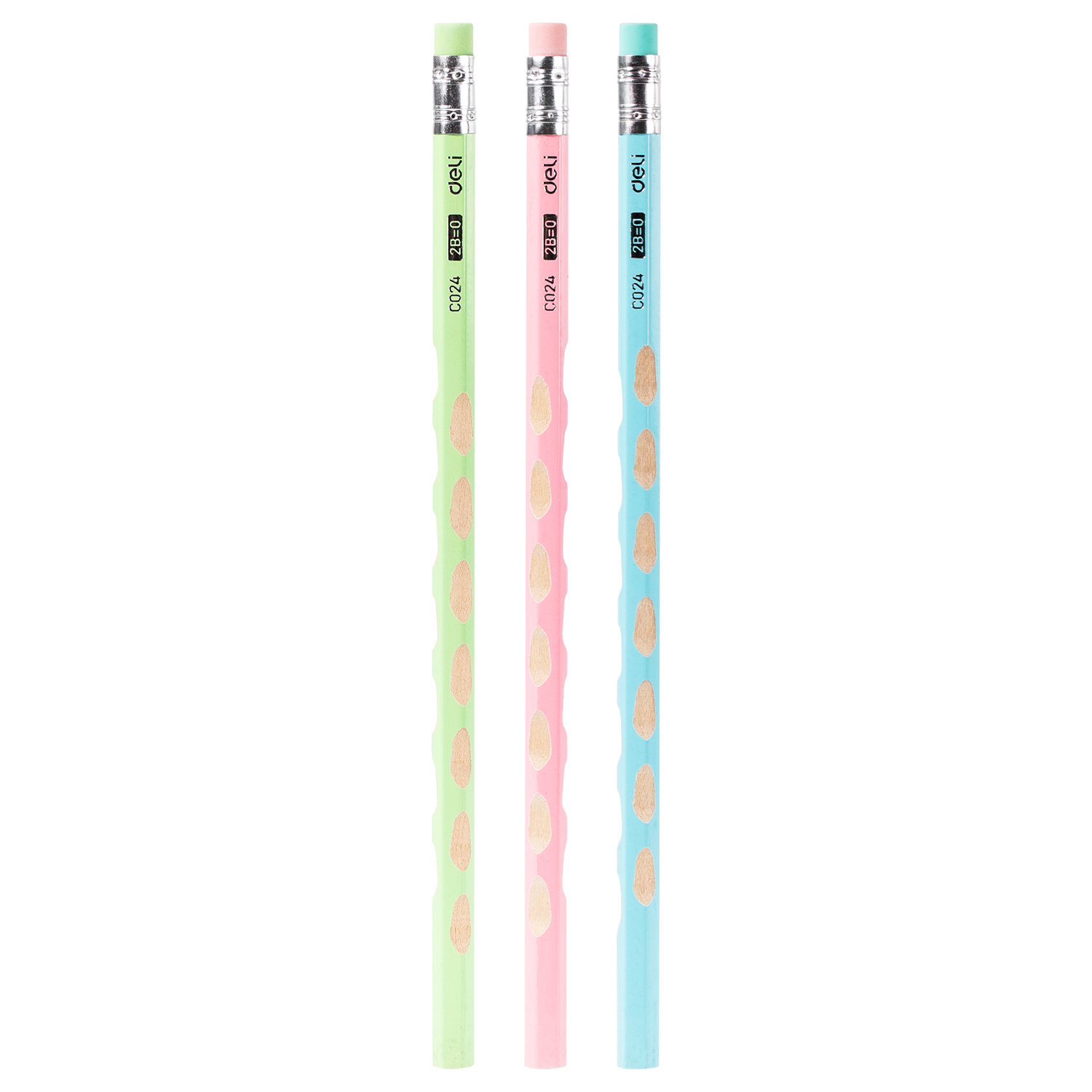 deli EC024-2B Graphite Pencil, 2B φ2.4mm Hexagonal Barrel, Assorted Colors - Image 2