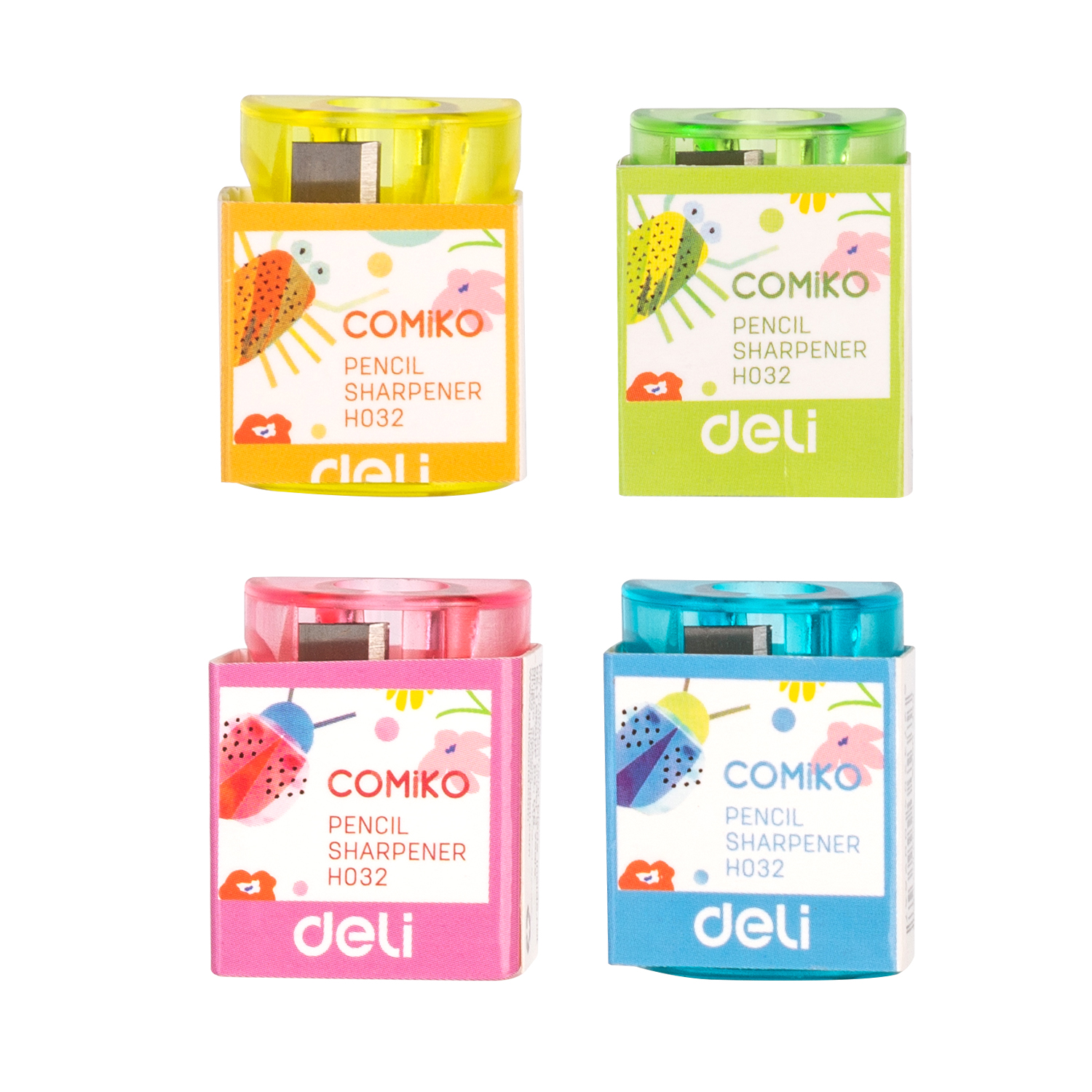 deli EH032 Pencil Sharpener, One hole-for Standard pencil φ 8 mm, Assorted Colors - Image 2