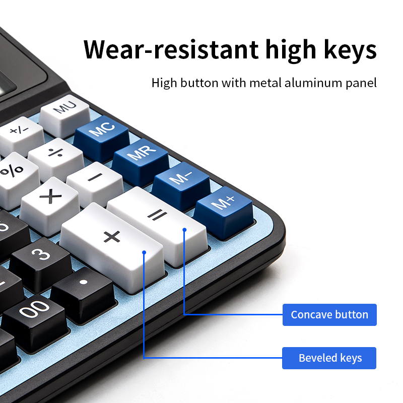 deli 2137 Desktop Calculator, Metal-12 digits, Blue - Image 2
