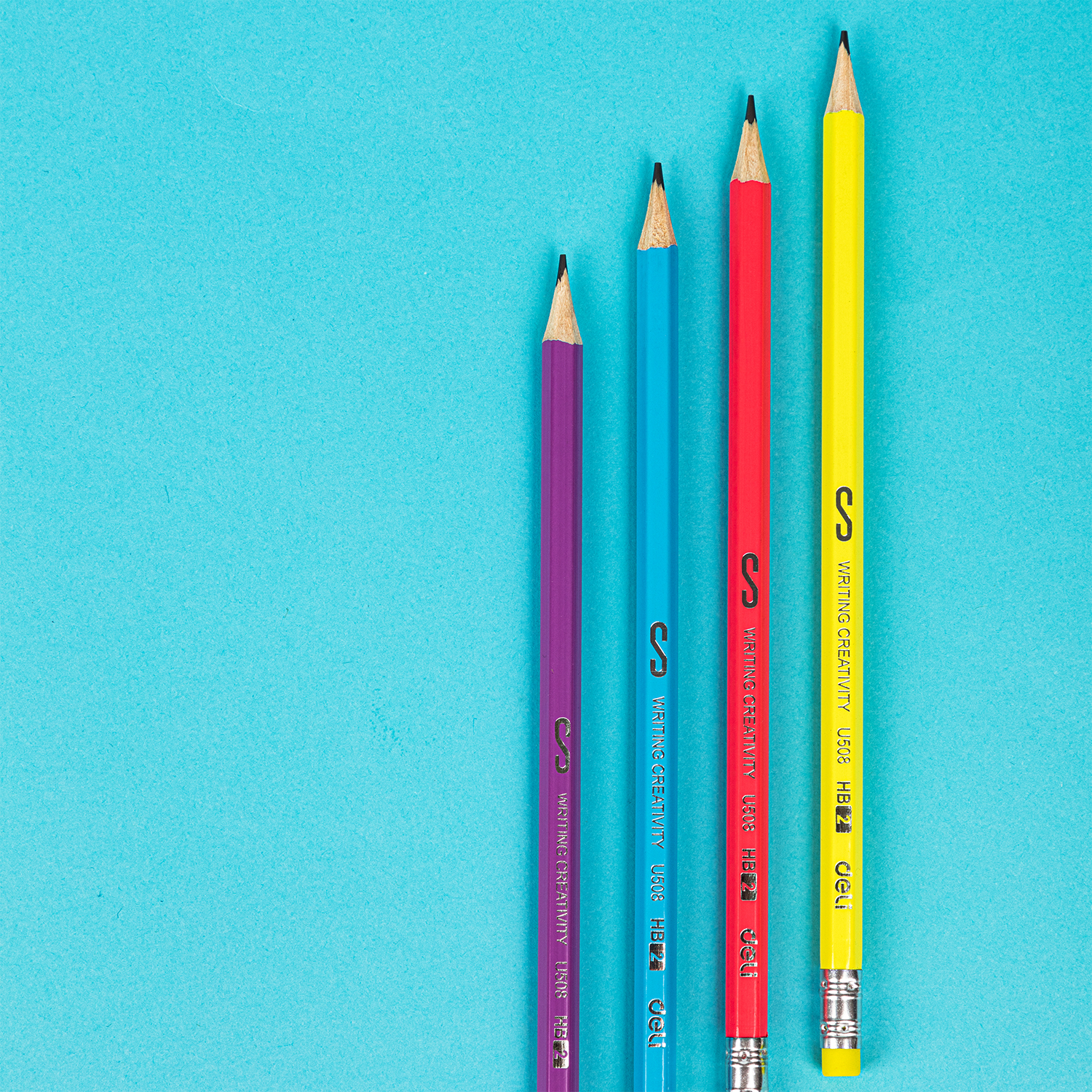 deli EU50806 Graphite Pencil, HB, Assorted Colors - Image 2