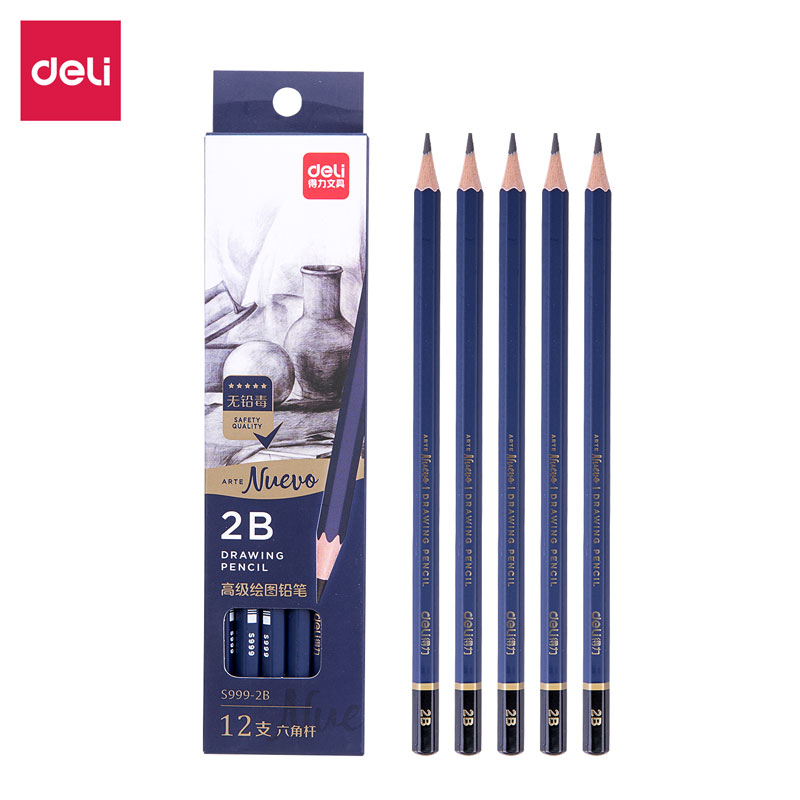 deli S999-2B Sketching Pencil, 2B, Blue - Image 2