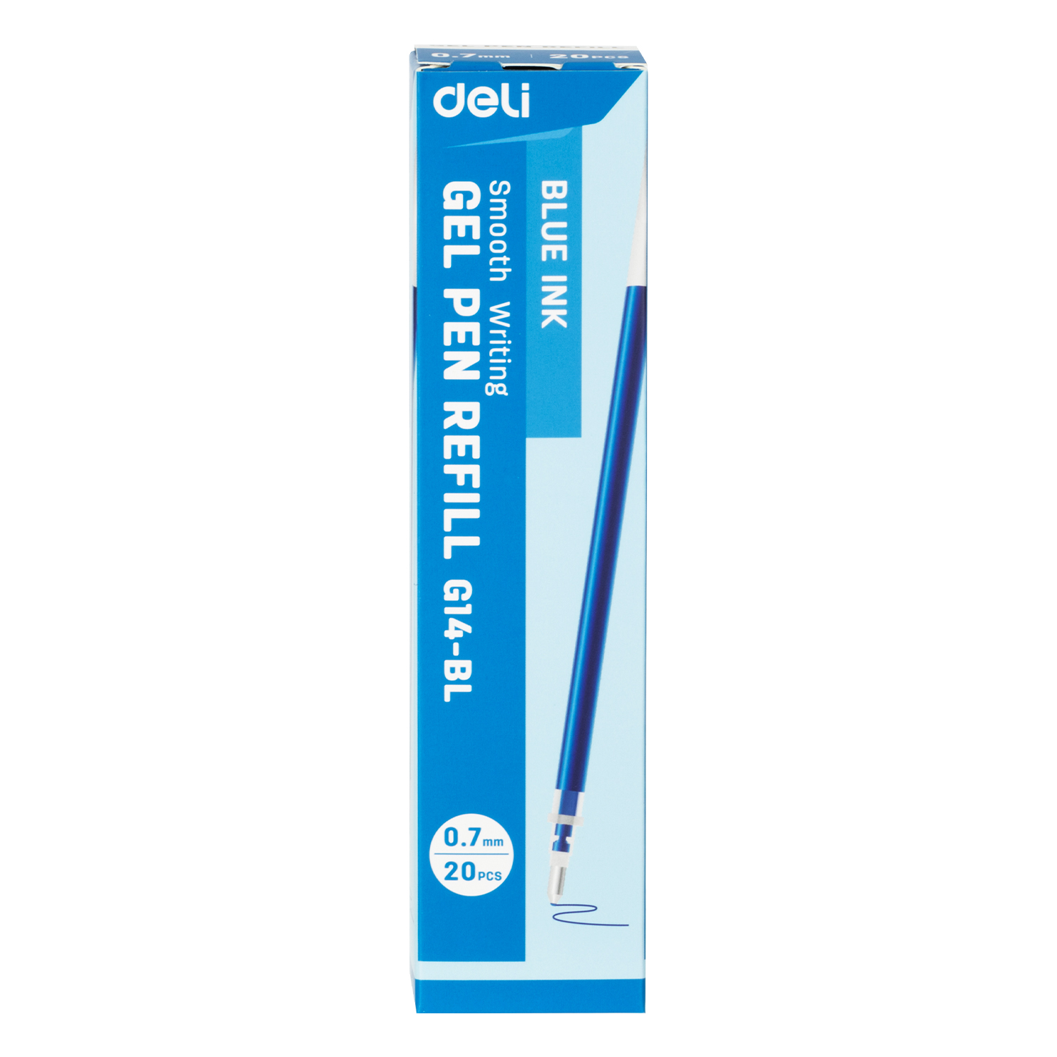 deli EG14-BL Gel Pen Refill, Bullet tip:0.7mm, Blue - Image 2
