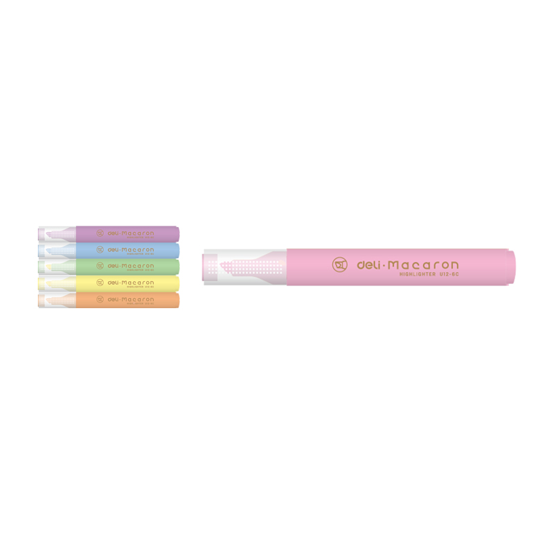 deli EU12-6C Highlighter, Chisel tip:1-4mm, Assorted Colors - Image 2