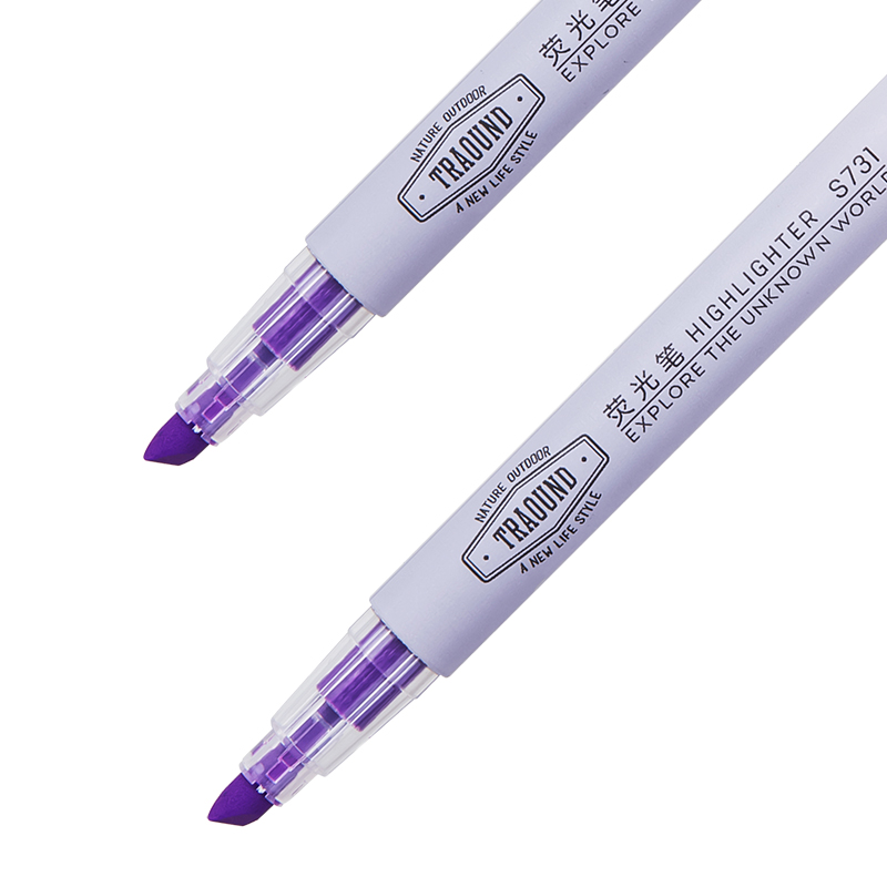 deli S731 Highlighter, Chisel tip:1-3.5mm, Purple - Image 2