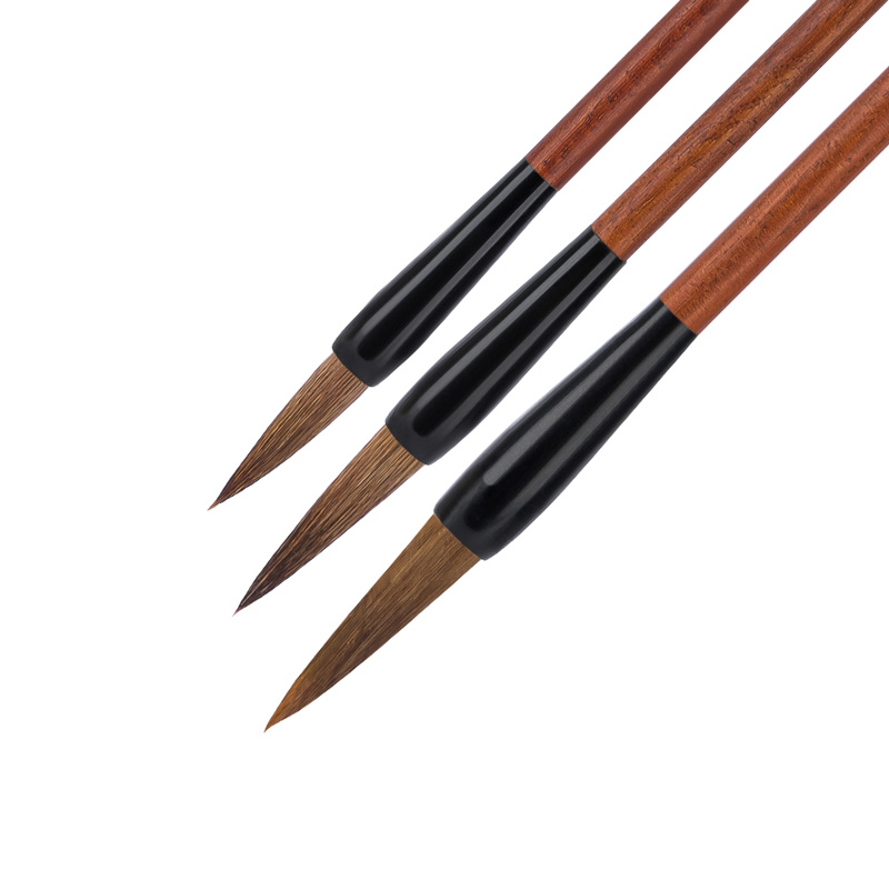 deli 36005 Calligraphy Brush Pen Set, 3pcs, Light Brown - Image 2