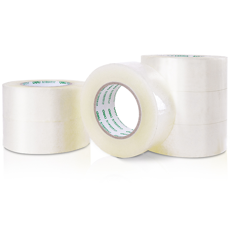deli 30208 Packing Tape, 48mm*200y*50um(6rolls/tube), Transparent - Image 2