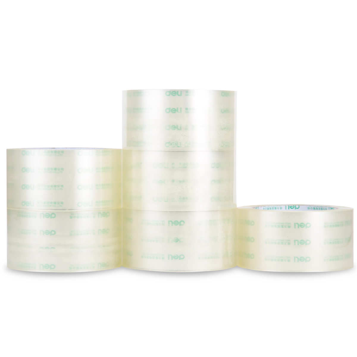 deli 30289 Packing Tape, 55mm*80m*50um6rolls/tube, Transparent - Image 2