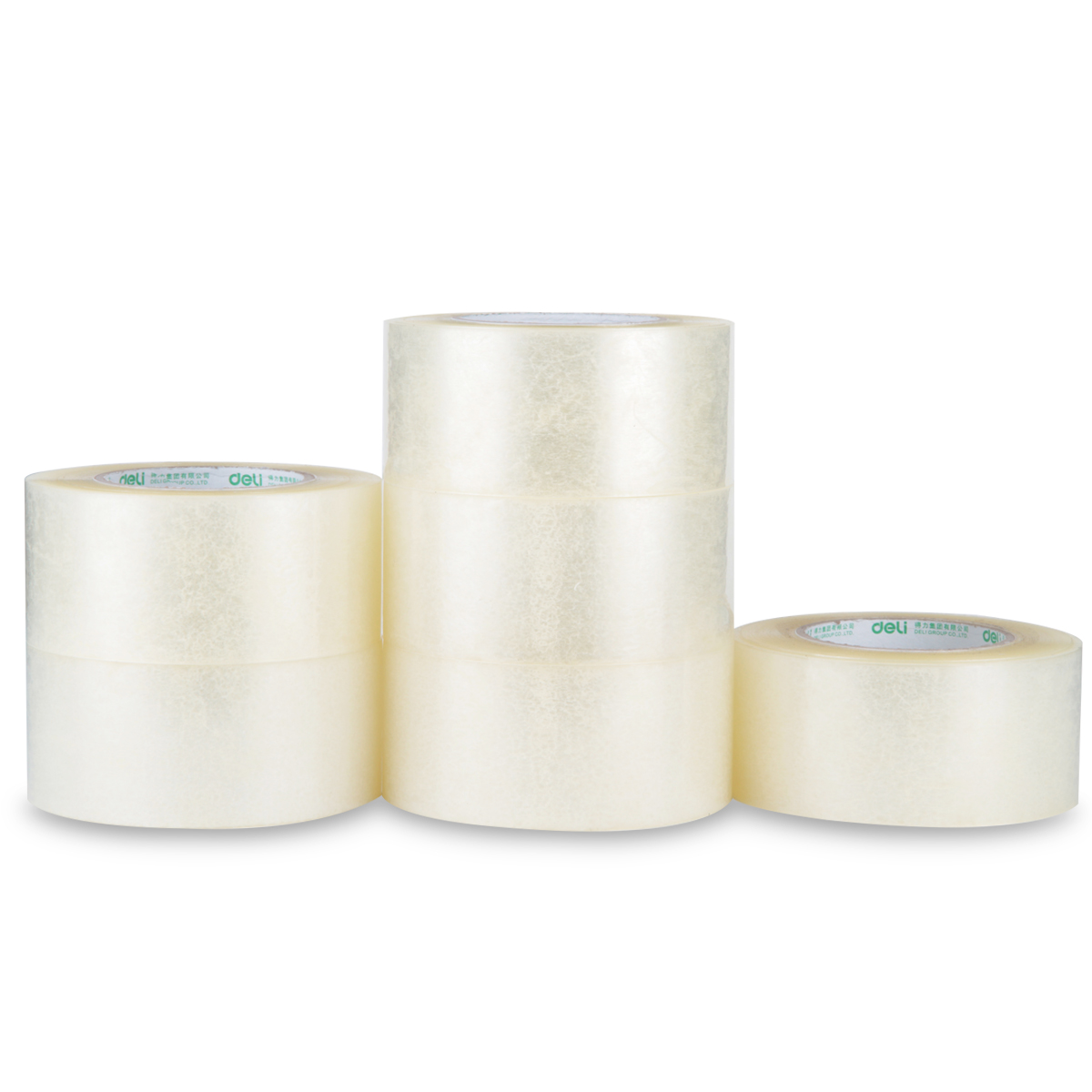 deli 30335 Packing Tape, 60mm*200y*45um(6rolls/tube), Transparent - Image 2