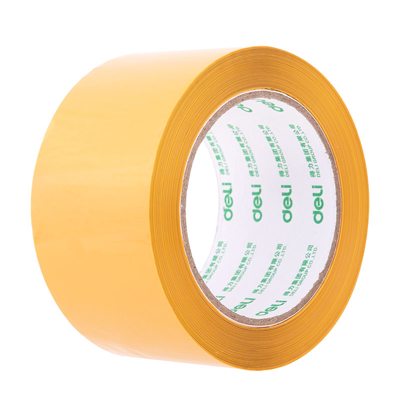 deli 30359 Packing Tape, 60mm*100y*50um(6rolls/tube), Yellow - Image 2