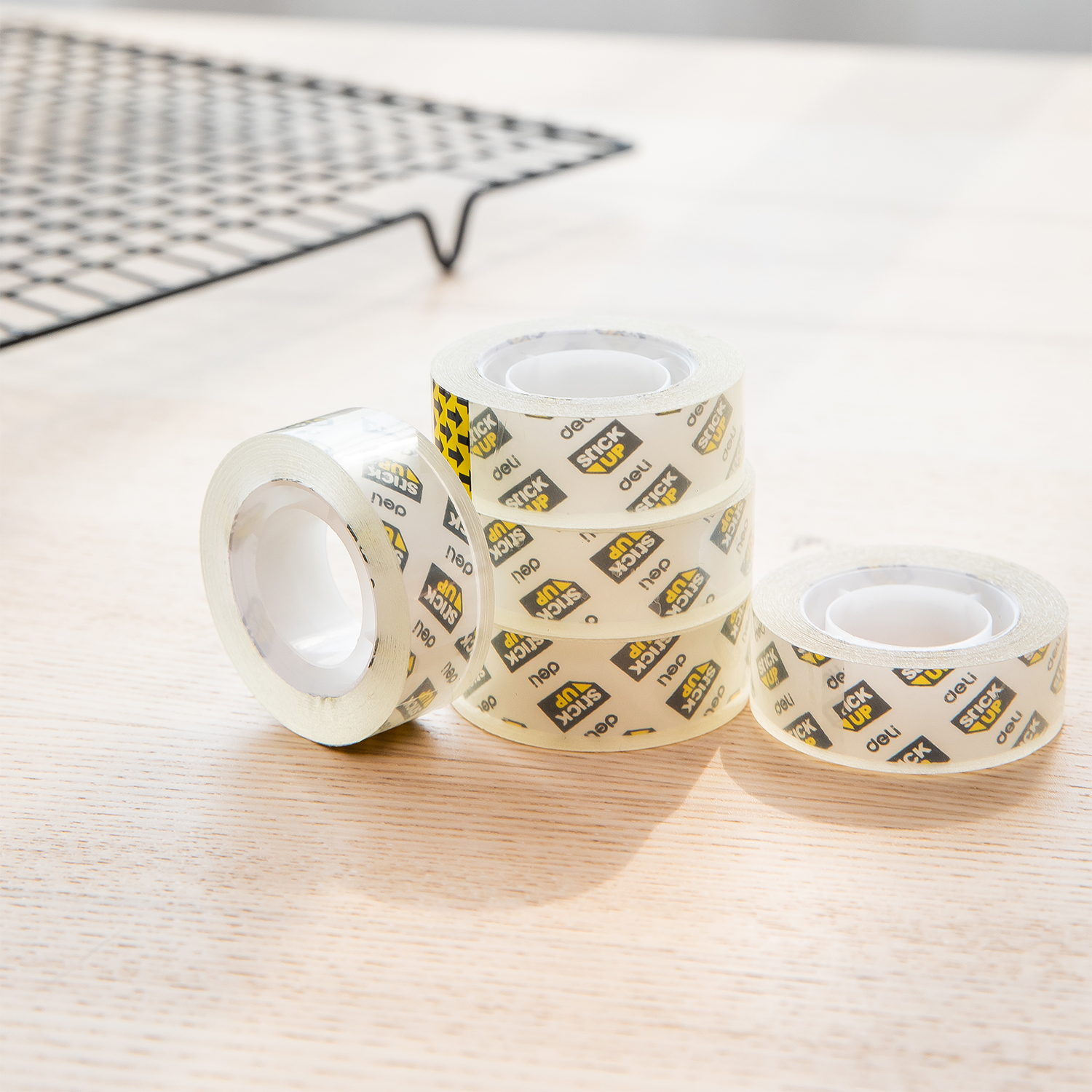 deli E30014 Stationery Tape, 12mm×20Y×38um(12rolls/tube), Transparent - Image 2