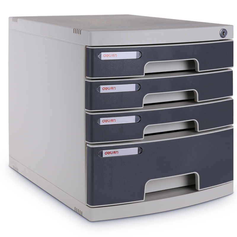 deli 8854 File Cabinet, 395x302x325mm, Light Grey - Image 2
