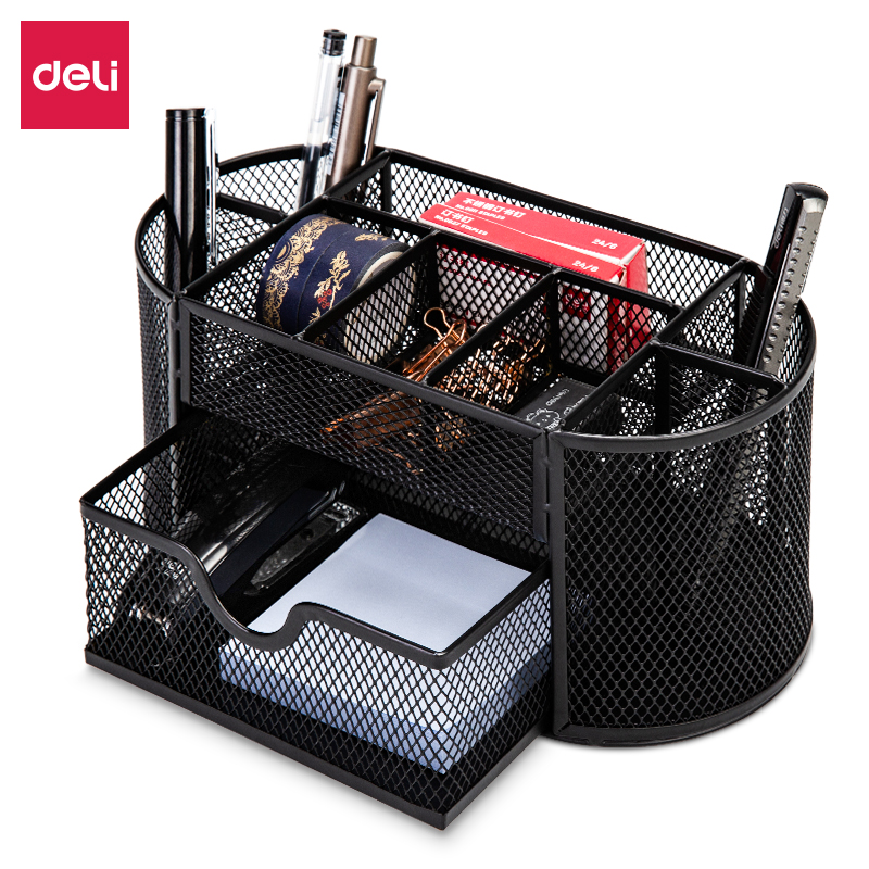 deli 8902 Desk Organizer, 220×112×104mm, Black - Image 2