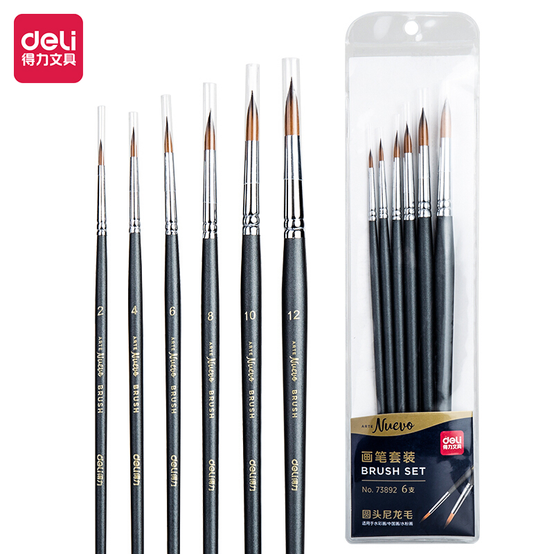 deli 73892 Brush Set, Round head nylon wool, Grey - Image 2