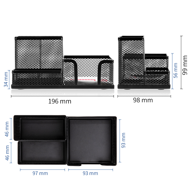 deli 9175 Desk Organizer, 215×75×53mm, Black - Image 2