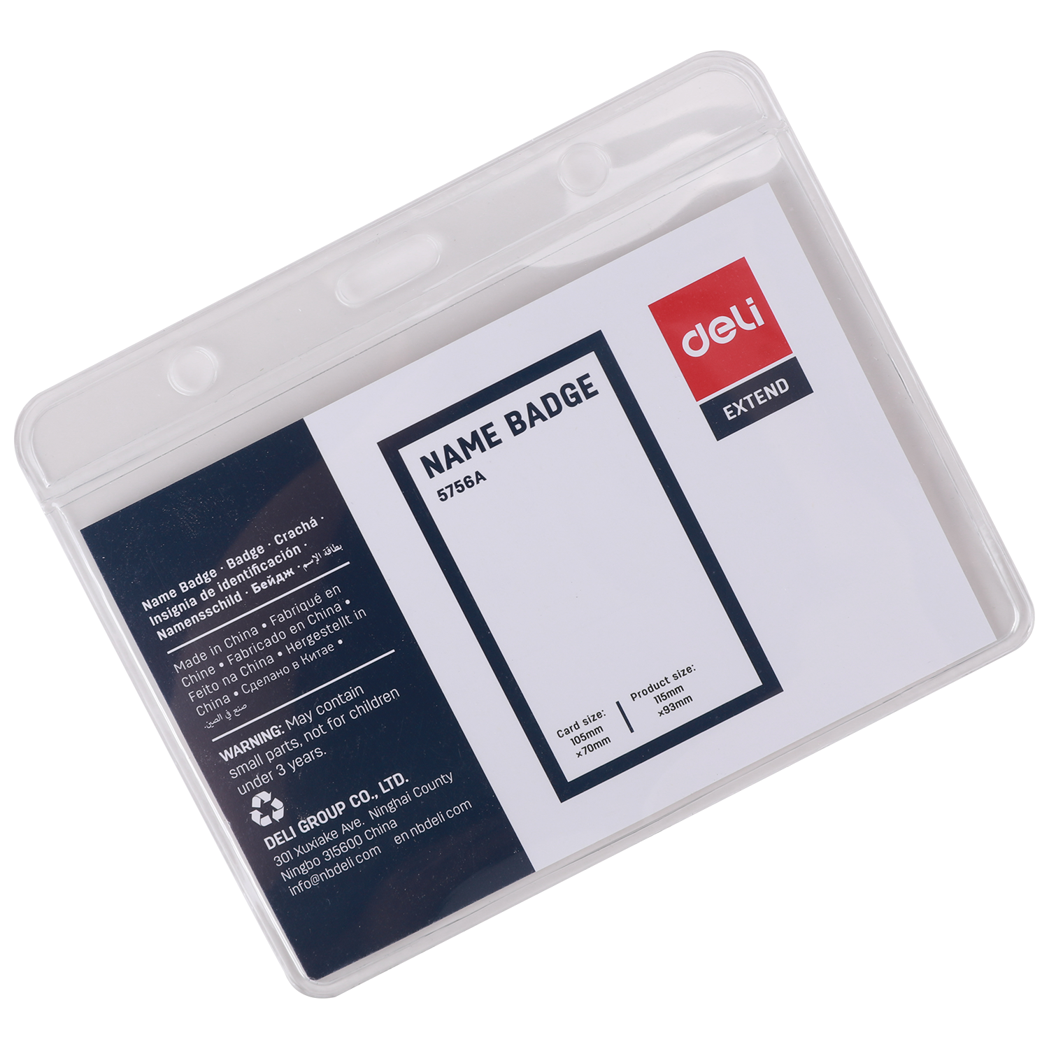 deli E5756A Name Badge, card size:70*105mm, Transparent - Image 2