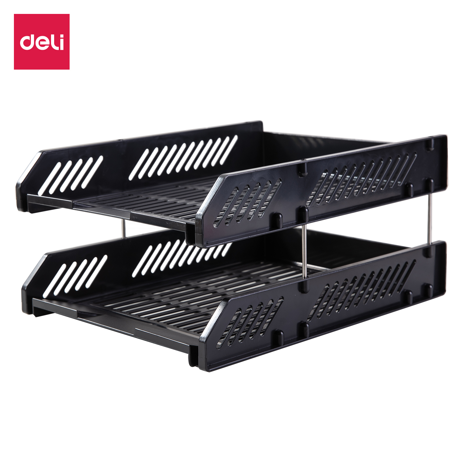 deli E9208 File Tray, 268×336×65mm, Black - Image 2