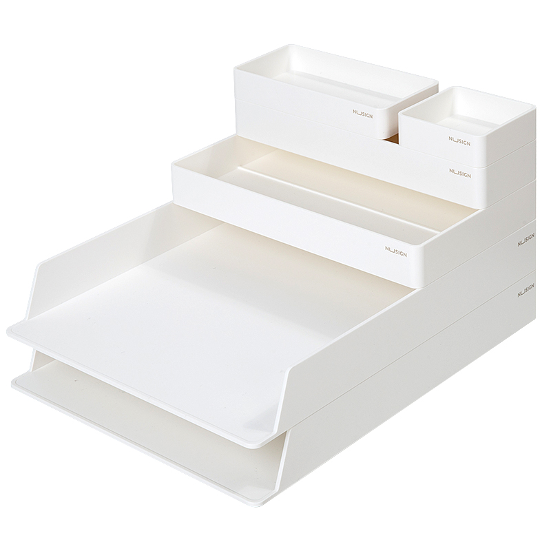 deli ENS001 Desk Organizer, 324×239×45mm, White - Image 2